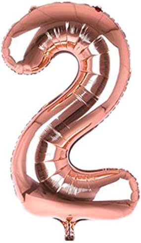 Balloon Arts Decoration Balloon 40" Inch Number Birthday Party Decoration Rose Gold Balloon Pack of 1 (Number-2)