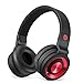 Tranya Stereo Wireless Headphones with Microphone On-ear Foldable Portable Music Headsets for Cellphones Laptop Tablet TV Headphones Red