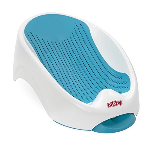 Nuby Baby Non-Slip Bathing Cradle with Built-in Drip Tray Dual-Use (in-Tub & Countertop), Aqua