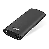HELOIDEO Dual USB Ports 11000mAh Power Bank PU Leather Wrapped Portable Battery Charger, Fast Charging for iPhone 6/6 Plus, 6s/6s Plus, Samsung Galaxy and More Smart Phones and Tablets (Black)