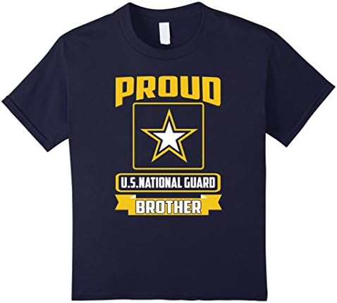 Kids Military Cool Proudly US National Guard Brother Ribbon Gift 12 Navy