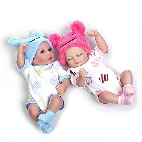 Terabithia Mini 10" Realistic Reborn Baby Boy Girl Dolls Silicone Full Body Newborn Twins