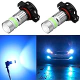 Alla Lighting 2800lm PSX24W 2504 LED Lights Bulbs 8000K Ice Blue Xtreme Super Bright COB-72 12V Car Fog Light Replacement 12276