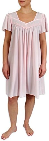Heavenly Bodies Tricot Nightgown, Short Sleep Dress with Comfortable Lightweight Fabric and Silky Luxurious Feel
