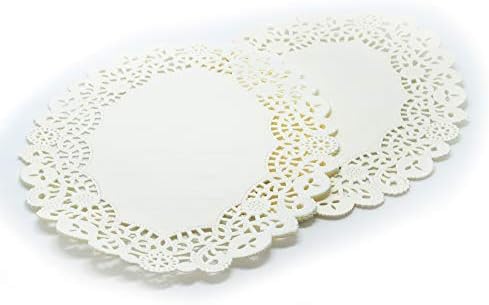 Cakebon Oval Paper Lace Doilies - Decorative Placemats - (6.59" Inches, White, 300 Pack)