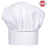 Ufaucet Size Adjustable Professional personalized pastry Kitchen Cooking Chef Works Uniforms Mushroom Chef Hat, White Chef Hats for Adults