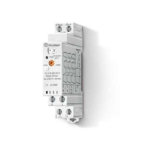 Finder 151082300010PAS Dimmer, modular, Type Master, Ausgang: 0-10 V, Schienenmontage, 35 mm, 500 W, 230 V