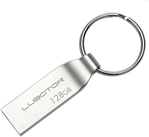USB Flash Drive 128 GB - Silver with Keychain Design/Lu-08u-128
