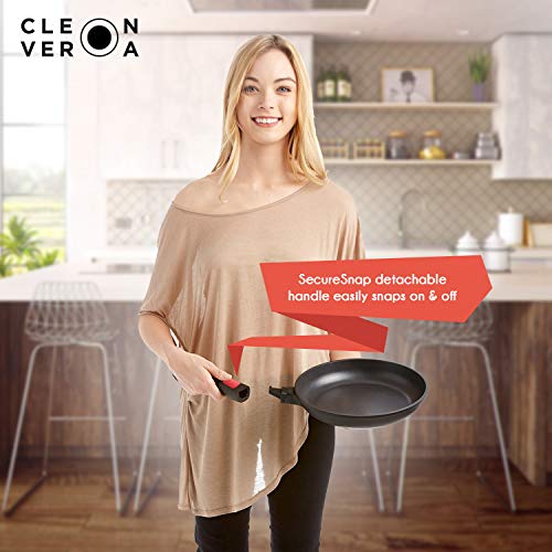 Cleverona Essential Nonstick 10.25 Inch Fry Pan with SecureSnap Detachable Handle