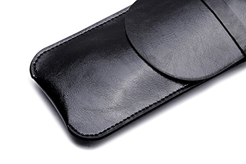 Shuxy Leather Pen Case Holder Handmade Fountain Multi Pens Pouch Soft Pen Protective Sleeve Cover for Ballpoint Pen, Stylus Touch Pen – Black