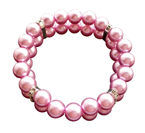 PET SHOW Fashion Two Rows Rhinestone Faux Pearl Elastic Pet Cat Puppy Small Dog Necklace Collar Jewelry Groomi