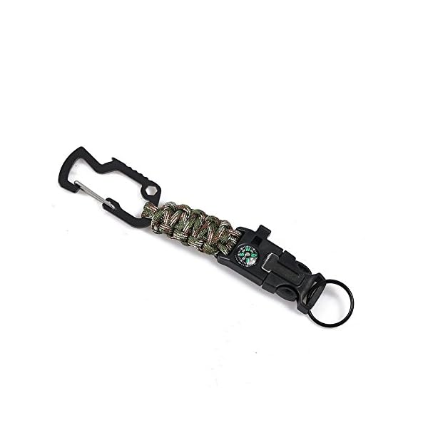 Campsnail-550-Paracord-Keychains-multifunctional-EDC-Survival-Lanyard-with-Carabiners-Fire-starter-Whistle-Compass-and-bottle-opener Campsnail-550-Paracord-Keychains-multifunctional-EDC-Survival-Lanyard-with-Carabiners-Fire-starter-Whistle-Compass-and-bottle-opener