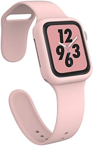 KEASDN Compatible with Apple Watch Band with Case 38mm 42mm, Silicone Sport iWatch Strap Band with Shock-Proof Case Compatible with Apple Watch Series 3/2/1