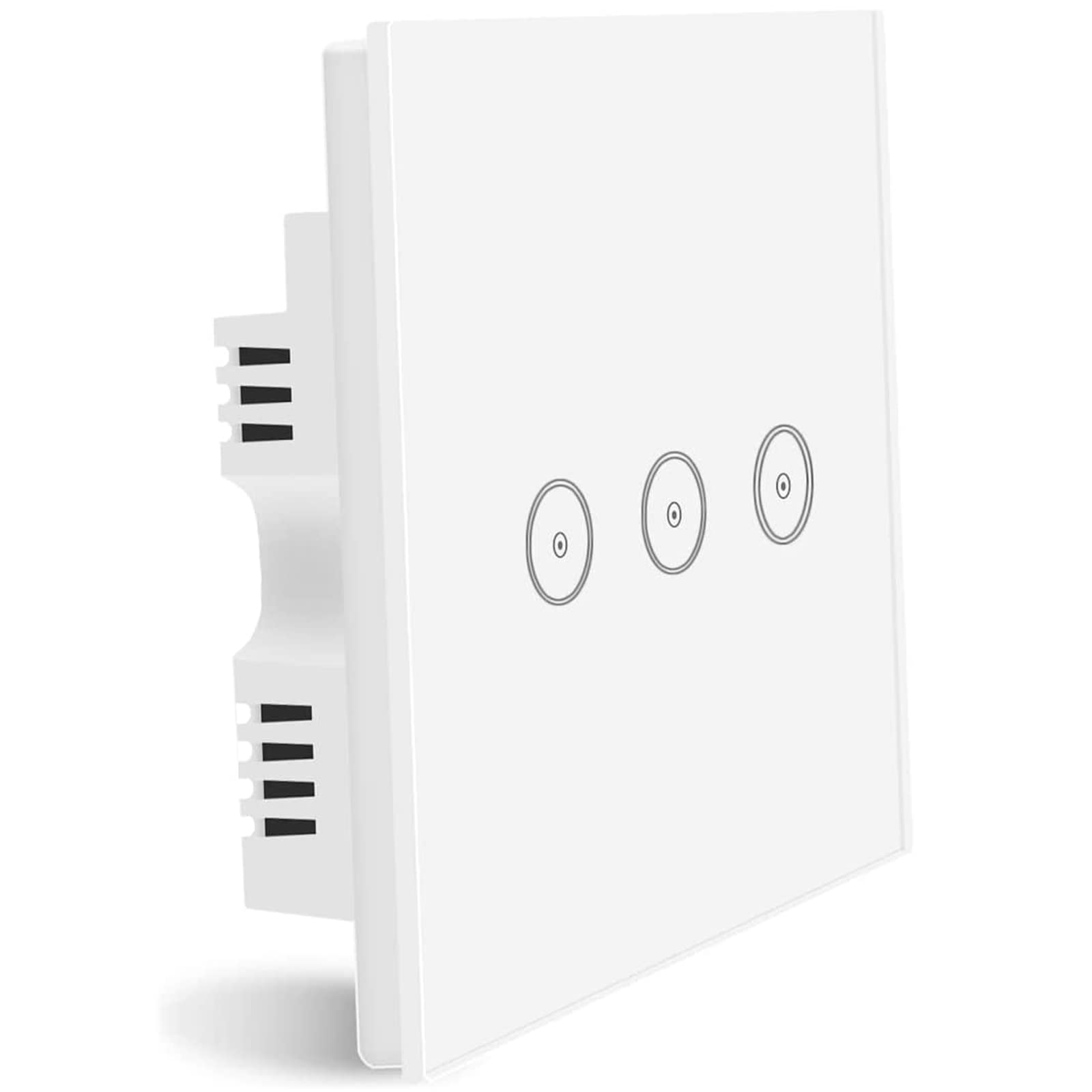 WiFi Smart Light Switch, 3 Gang Touch Wall Switch, Compatible with Amazon Alexa/Google Home, APP Remote/Voice Control, Timer, Neutral Wire Required, White