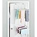 mDesign Steel Collapsible Over The Door, Hanging Laundry Dry Rack Clothes Organizer, 2 Tiers - for Indoor Air-Drying Clothing, Towels, Lingerie, Hosiery, Delicates - Folds Compact - White/Gray