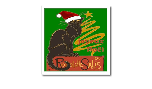 Amazon Com 3drose Joyeux Noel Le Chat Noir With Stylized Golden Tree Iron On Heat Transfers Ht 3557 1 Arts Crafts Sewing