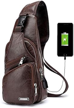 one strap backpack leather