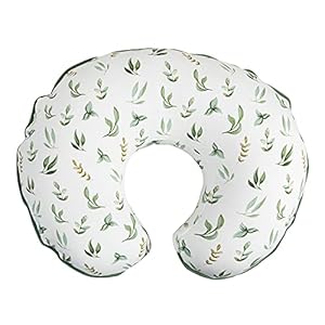 Boppy Organic Original Support Cover, FKA Nursing Pillow Cover, Green Little Leaves, 100% Organic Cotton Jersey Cover…