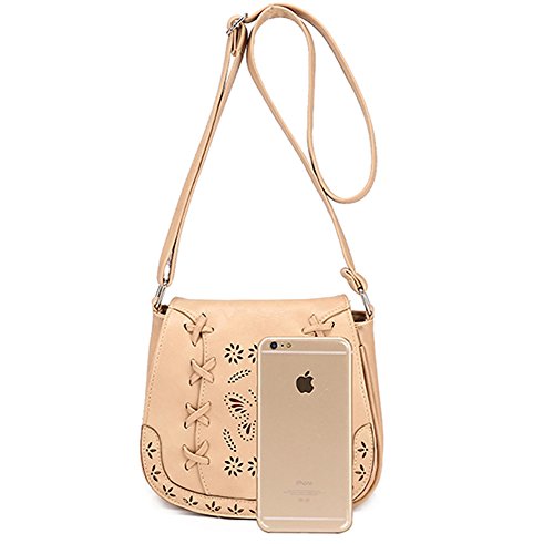 image for Toniker Women's Crossbody Saddle Bags PU Leather Small Shoulder Bag wi