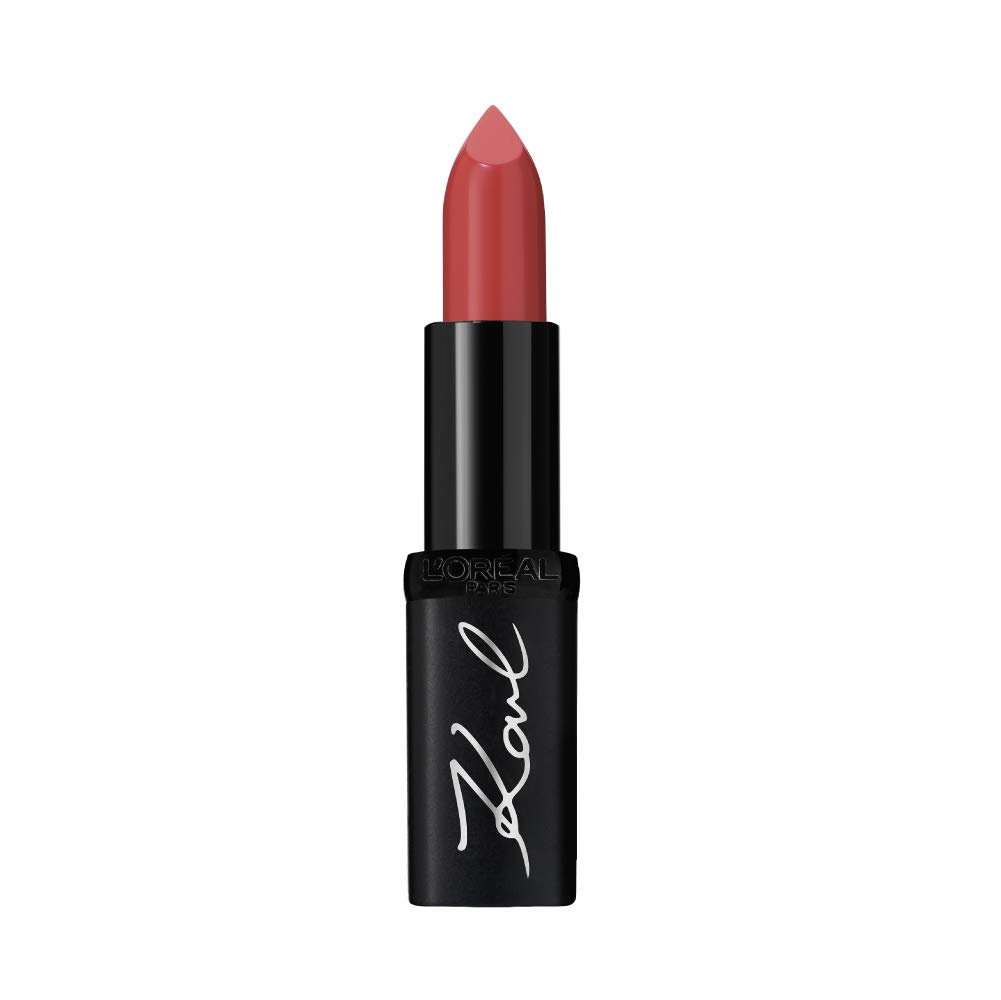 L'Oreal Karl Lagerfeld Contemporary Lipstick, 4 Timeless Shades, Nude Rosé, Satin Finish, Nourishing