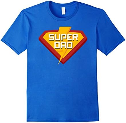 Mens Super hero SUPER DAD T Shirt for Dad Life Men Funny Costume Medium Royal Blue