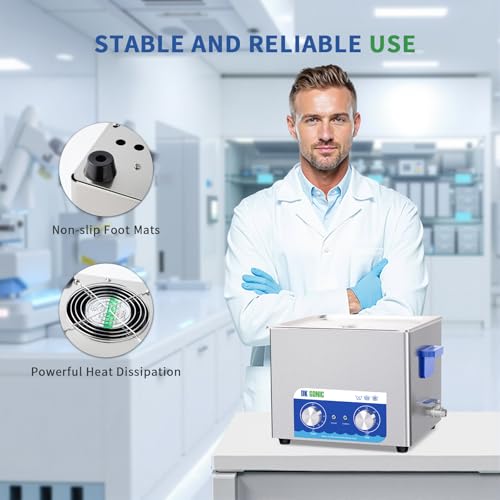 DK SONIC Ultrasonic Cleaner,15L 360W Sonic Cleaner with Heater&Mechanical Timer,Ultrasonic Carburetor Cleaner for Cleaning Gun,Engine,Carburetors,Chains(Include Basket)