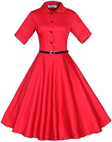 Dearilin Novel 3/4 Sleeve 1950s Vintage Rockabilly Dress Size M Color Red