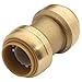 SharkBite 3/8 inch Coupling, Push to Connect Brass Plumbing Fitting, PEX Pipe, Copper, CPVC, PE-RT, HDPE, U006LFA