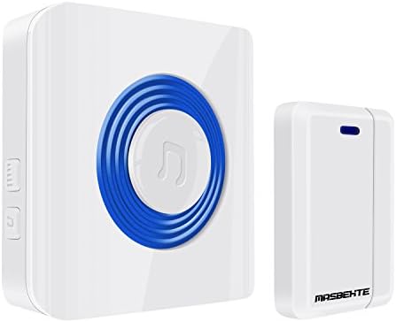MasBekTe Wireless Door Open Chime Door Window Security Alarm-Operating Range - 600FT / 50 Chime Tunes / LED Indicators ,1 Magnetic Door Chime Sensor& 1 Plugin Receiver
