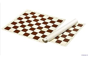 CHESS AND GAMES SHOP MUBA Standard Vinyl Roll Up Chess Boards - Professional Club & Tournament Chess Boards (2" Square, Brown)