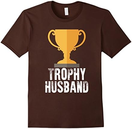 Mens Trophy Husband T-Shirt Father's Day Daddy Superstar Small Brown