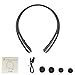 Rodzon Bluetooth Headphones, Retractable Earbuds Neckband HD Stereo Wireless Headsets, Bluetooth 4.1 Sweatproof Sport Earphones with Mic, 15 Hours Playtime for iPhone Android Cellphones (Black)