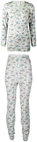Indera Mills Women's Soft Cotton Raschel Knit Top and Bottom Set (X-Large, Floral Print Set)