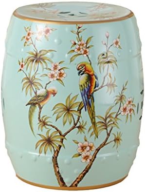 XM Ottomans ZfgG Classical Dressing Stool Chinese Style Change Shoes Bench Round Small Stool Hand-Painted Flowers Ceramic Drum Stool Antique Benches (26 38cm) (Color : #5)