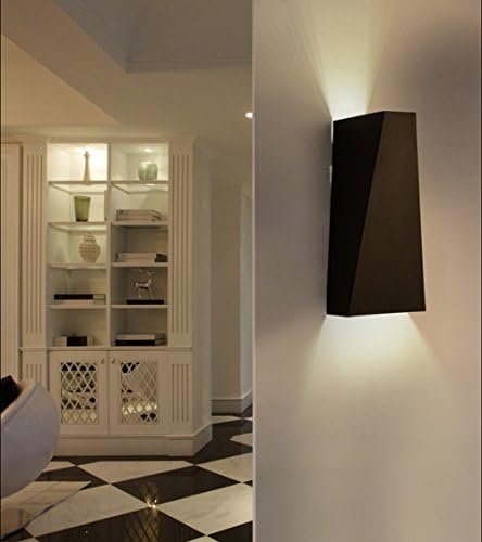 Zetti Inc LED Wall Lamps &amp; Sconces DIY Light for Hallway Staircase Garden Wall Office - Warm White Light - Type 1 - Black