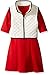 My Michelle Girls' Big Short Sleeve Scuba Fabric Dress with Quilted Vest with Piping