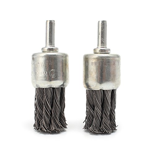 1" Wire Knot End Brush Stainless Steel with 1/4" Shank For Die Grinder Drill 2Pcs