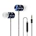 Earphones Headphone, Metal case; Low Pitch; Stereo; Built-in Microphone; Speakerphone and Volume Adjustment; get Three Pairs of Earbuds (S/M/L) for Free; 3.5mm Audio Socket. (Blue)