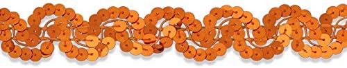 Decorative Trimmings Sequin Trim New Orleans,Orange, 6 YD