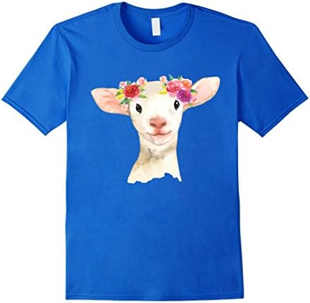 Mens Cute Little Lamb T-Shirt 2XL Royal Blue
