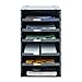 MMF Industries STEELMASTER 5-Tier Storage Organizer | 4 Adjustable Shelves | Label Holders | Black | Scratch & Chip-Resistant Finish | Office Accessories