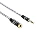 CableCreation 3 Feet 3.5mm Male to Female Extension Stereo Audio Extension Cable Adapter, Slim and Soft Aux Cable with Gold Plated Connector, Black and White