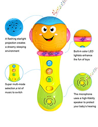 6 Month Baby Toys,Refasy Children Rattles Babies Musical LED Light Sounds Early Educational Development Best Gift Birth-24 Months Fun Playing Game Toys for Baby Infants Toddlers Boys Girls Kids Orange