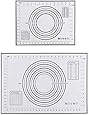 Polkar Silicone Pastry Mat BPA Free,Extra Thick Non Stick Baking Mat with Measurement, Counter Mat, Dough Rolling Mat. (Black-Large(23.6''X15.7'') Small(11.4''X10.2''))