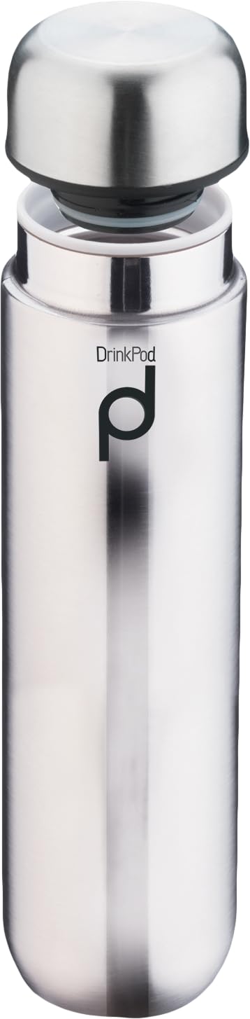 Drink Pod Vacuum Insulated Leak Proof Capsule Flask, Stainless Steel, Satin, 300ml