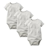 Enfants Chéris 3 Pack Baby Boys Bodysuit Cotton Short Sleeve Onesies, (Grey, 12M)