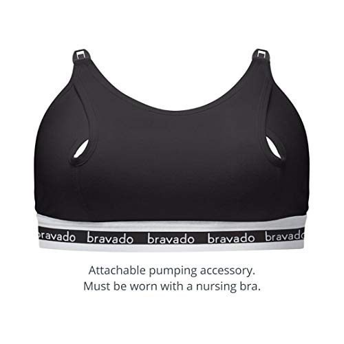 BRAVADO! DESIGNS Women's Maternity Clip and Pump Hands-Free Nursing Bra Accessory, Black, Large - Thumbnail 5