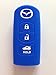 Dark Blue Silicone Protector key Holder Protecting Bag Key Cover Key Jacket Key Case Cover Fob Skin Key Holder for Mazda Cx-5 Cx-7 Cx-9 Mazda 3 5 6 (Dark blue)