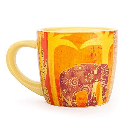 Bodhi YogiMug Keramiktasse Elephantasy | Keramiktasse (orange-gelb) mit Design-Print | nicht nur für Yoga-Fans | Kaffeetasse, Teetasse, Chai | Geschenk | 300 ml – Bild 3