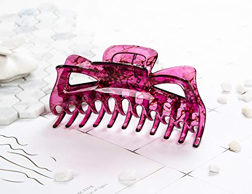 Prettyou 5.5" Large Crystal Plastic Hair Claw Banana Clips for Women,pack of Two (Colorset-No.8)